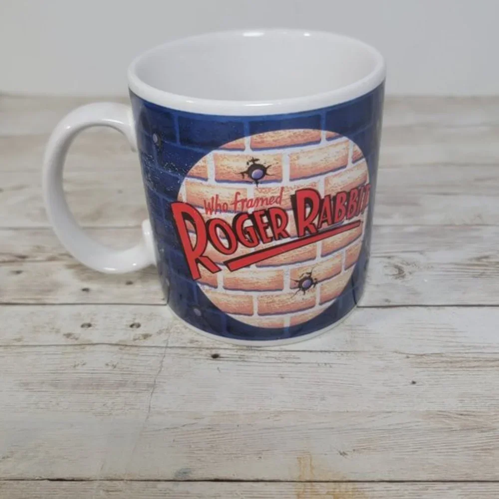 Vintage Disney Who Framed Roger & Jessica Rabbit Coffee Mug‎ Cup 1987 Applause